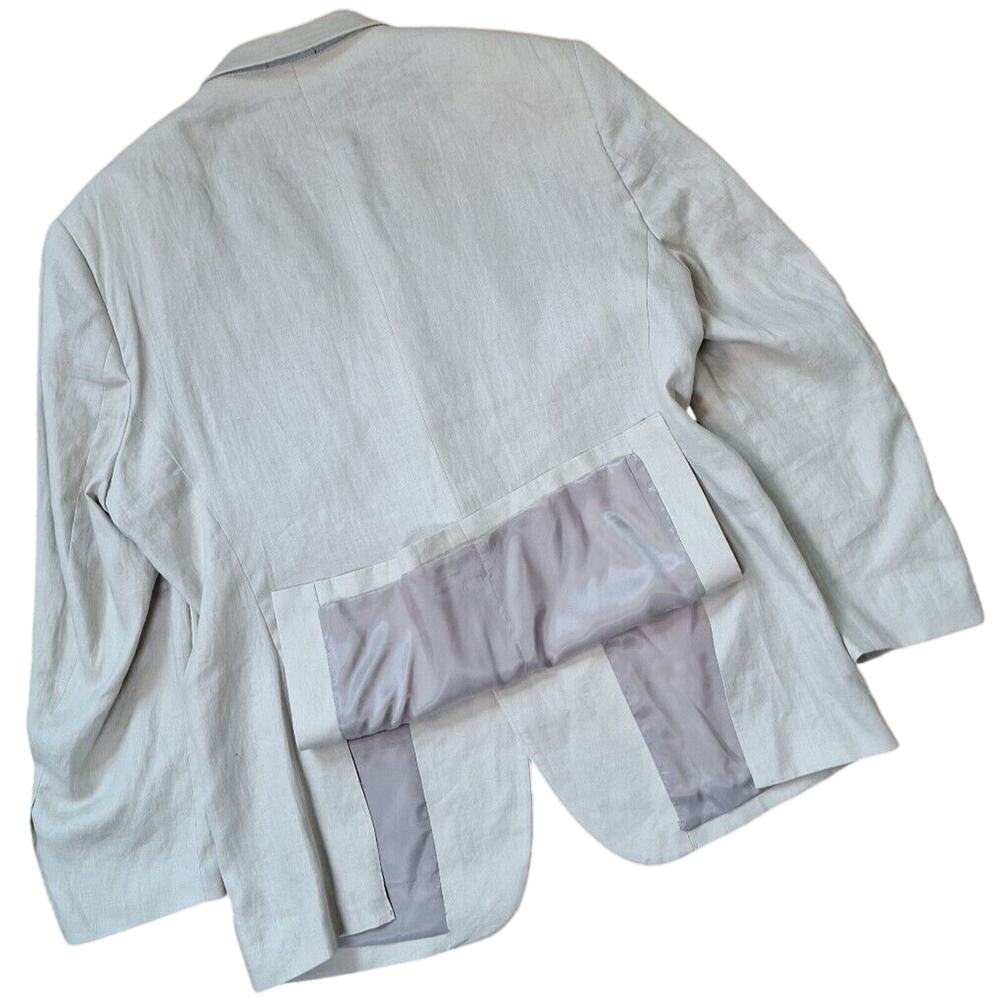 Pronto Uomo Platinum Linen Blazer Sport Jacket Double Vent 2 Button Men Size 46R - Picture 7 of 9